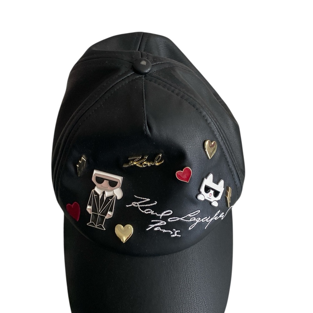 Karl Lagerfeld Black Cap with Stylish Pins